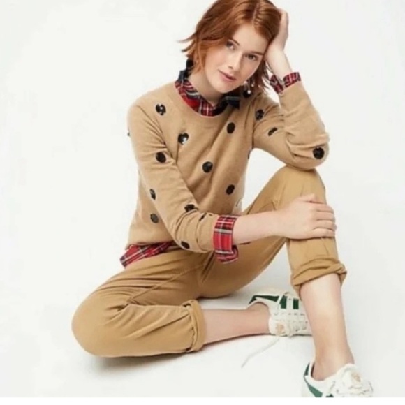 J. Crew Sweaters - J. Crew Everyday 100% Cashmere Sequin Polka Dot Heart.